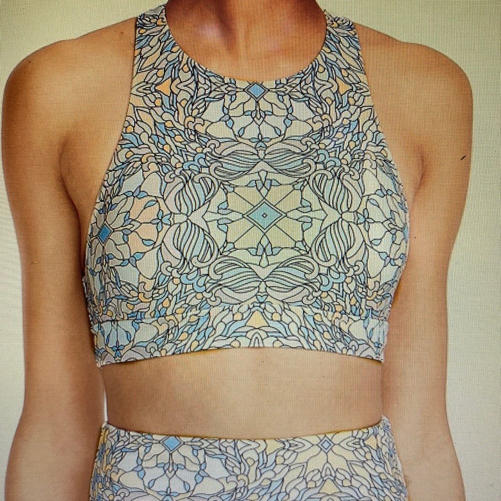 J. Crew New, Active Swim Set Top/Bottom, size small, Kaleidoscope Print
